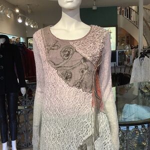 Vintage concept beautiful ombré knit with lace and more